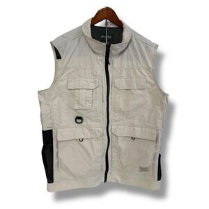 Eddie Bauer Vest‎  Men's Tall XL XLT Utility Fishing Outdoor Multi Pocket Khaki